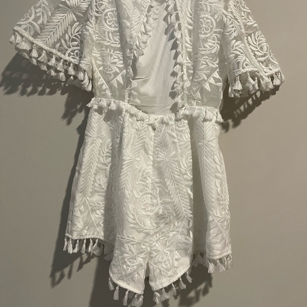 White playsuit shorts